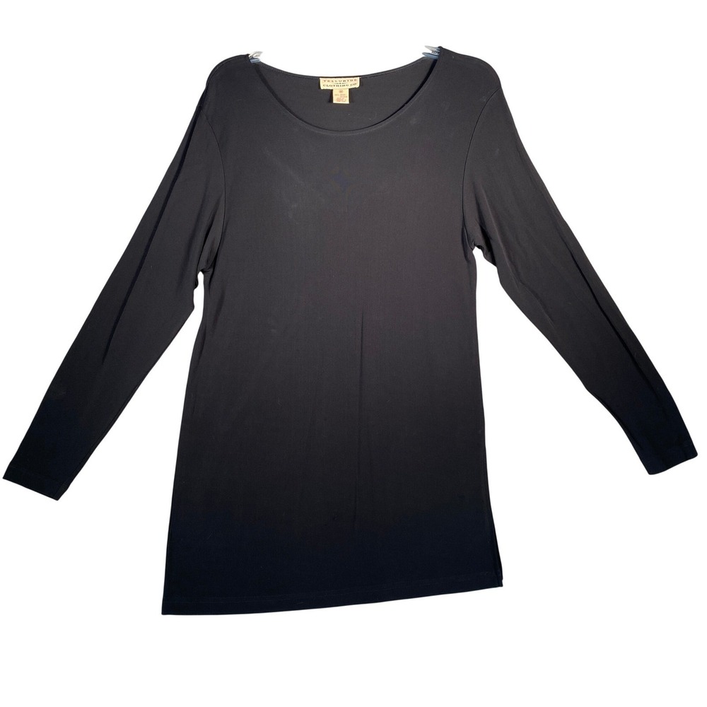 Vintage Telluride Clothing Co Black Long Sleeve Scoop Neck Rayon Tunic Top M